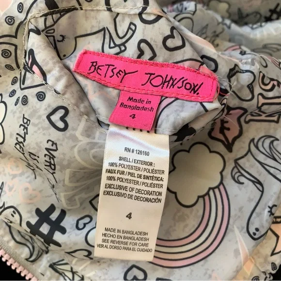 COPY - Betsey Johnson toddler girls reversible jacket sz 4T - Picture 3 of 4